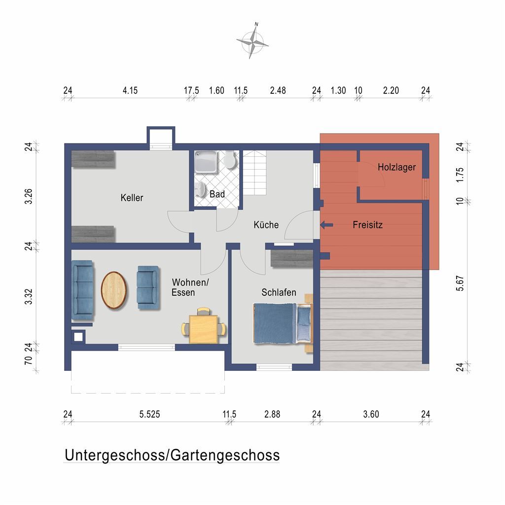 Gartengeschoss Einliegerwohnung